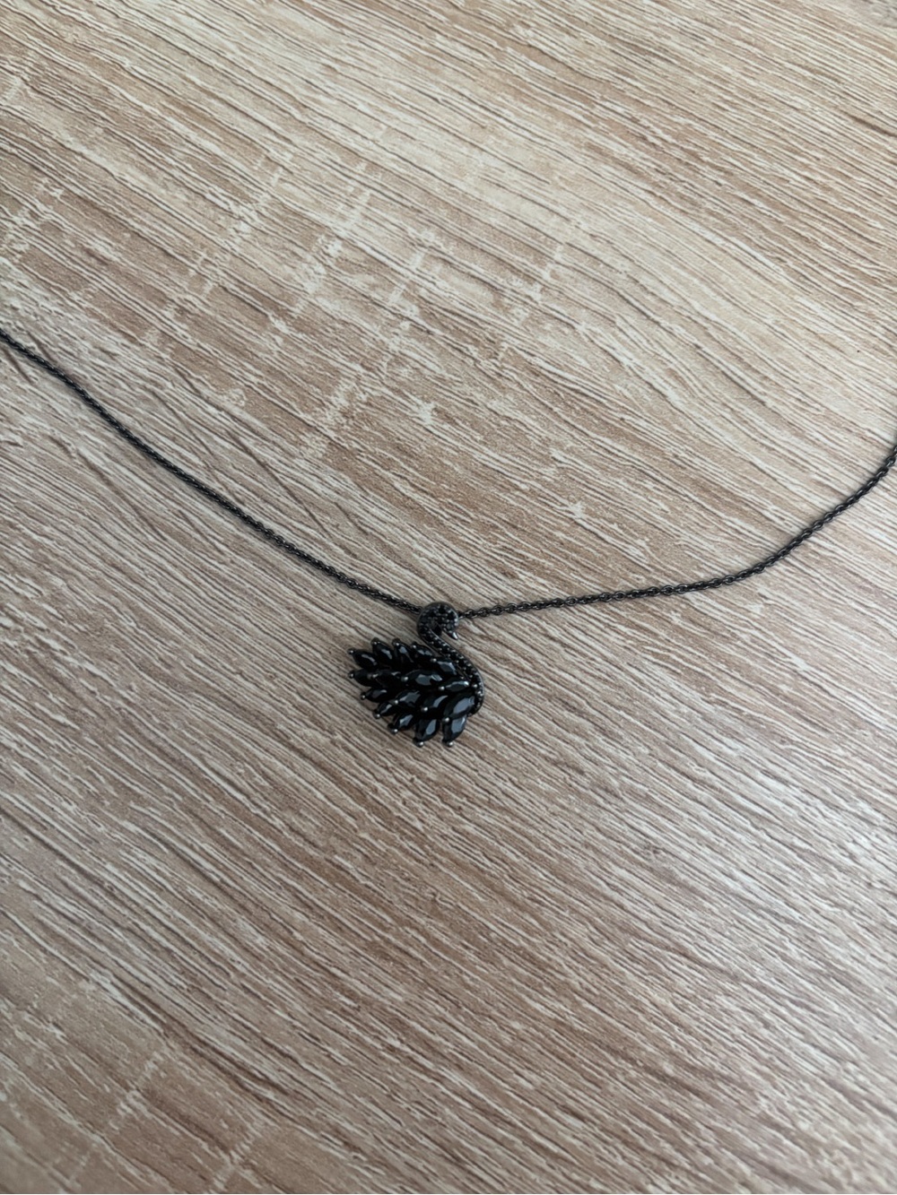 MONASHOP Black Swan Pendant Necklace, Black Gold Tone, CZ, 20 Inch Chain, Gifts